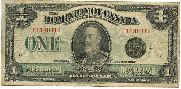 Canada $1, 1923, P. DC25o
