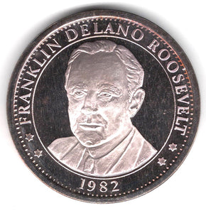 Franklin Delano Roosevelt 100th Anniversary Silver Medal, 1982