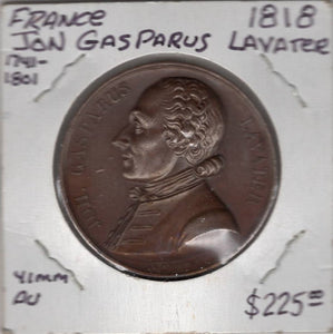 France, Jon Gasparus Layater Medal, 1818