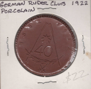 German Ruder Club Medal, 1922