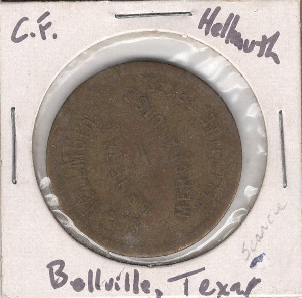 Bellville, TX, C. F. Hellmuth, $1