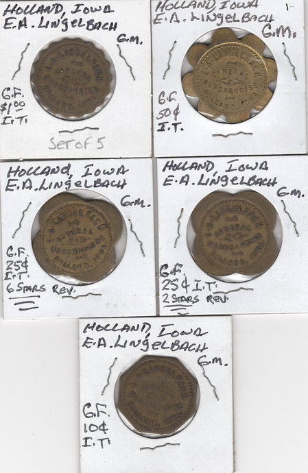 Holland, IA, E. A. Lingelbach, 10¢, 25¢, 25¢, 50¢, $1