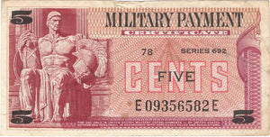 United States Military Payment Certificate 5¢, Series 692