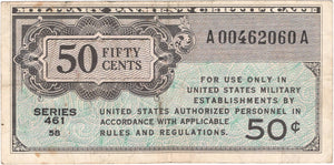 United States Military Payment Certificate 50¢, Series 461