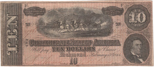 Confederate States of America $10, 1864