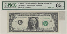 Federal Reserve Note $1 1969, Kansas City, FR. 1903-J (JA Block)