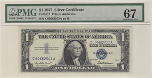 Silver Certificate $1 U.S., 1957, 1957A, 1957B, FR. 1619, Set of 3