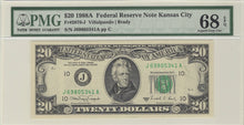 Federal Reserve Note $20 1988A, Kansas City, FR. 2076, Set of 3