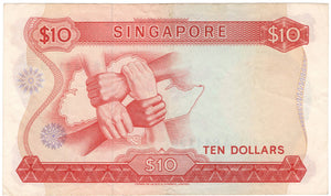 Singapore 10 Dollars, 1970, P. 3B