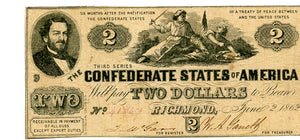 Confederate States of America $2, June 2, 1862