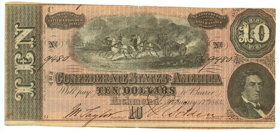 Confederate States of America $10, February 17, 1864