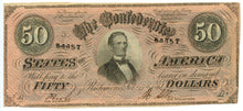 Confederate States of America $50, T-66, February 17, 1864
