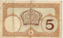 New Hebrides, Banque de L'Indo-Chine 5 Francs, 1941, P. 4B