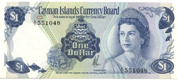 Cayman Islands $1, 1971 (1972), P. 1A