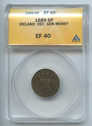 Ireland Gun Money, 6 Pence, 1689