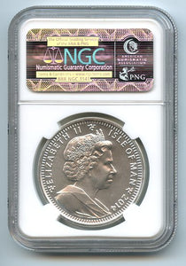 Isle of Man, One Ounce Silver Angel, 2014, MS 70