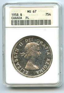 Canada $1 Proof Like, 1958