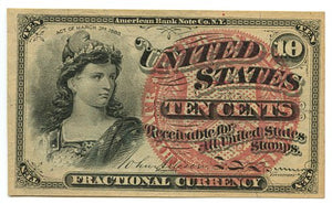 10 Cents, U.S. Fractional Currency, 4th Issue, 1869/75, FR. 1257