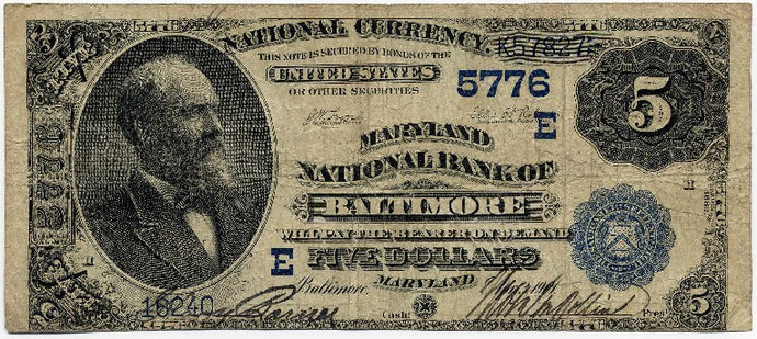 Maryland-Baltimore, Maryland National Bank of Baltimore $5, 1882