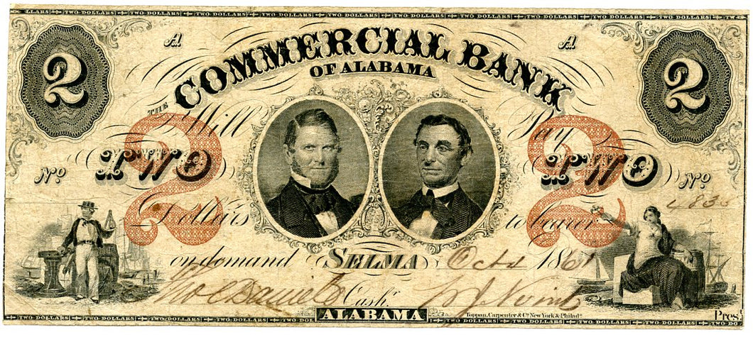 Alabama-Selma, The Commercial Bank of Alabama, $2.00 Oct 4, 1861