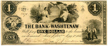 Michigan-Ann Arbor, The Bank of Washtenaw $1, May 1, 1854