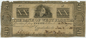 Florida-Appalachicola, The Bank of West Florida $20, January 2