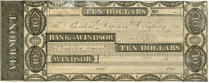 Vermont-Windsor, Bank of Windsor $10, 18_
