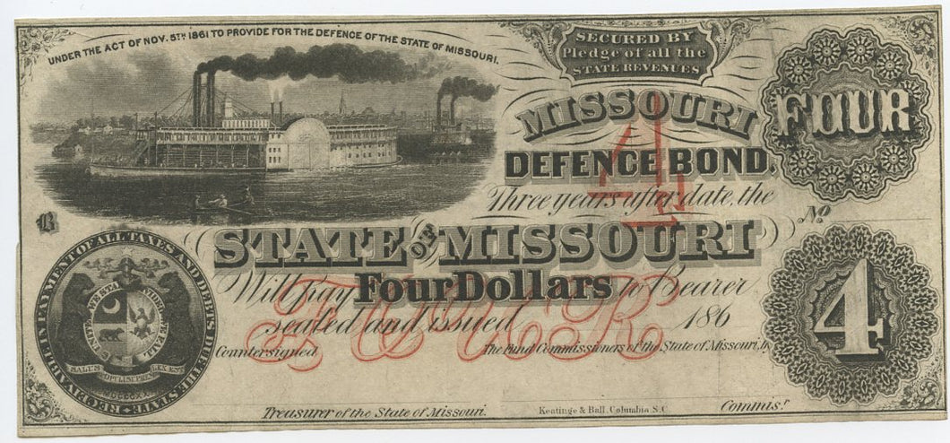 Missouri, State of Missouri Defence Bond $4, 186_