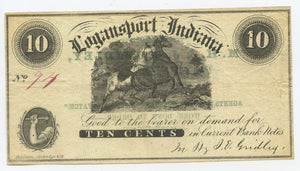 Indiana-Logansport, M.H. & J.E. Gridley 10 Cents