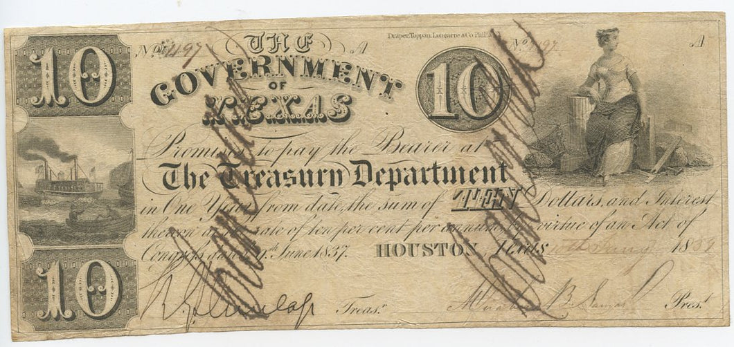 Texas-Houston, The Government of Texas, January 10, 1839
