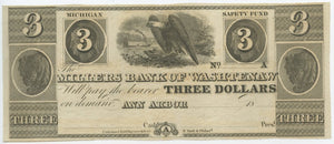 Michigan-Ann Arbor, The Millers Bank of Washtenaw $3, 18_