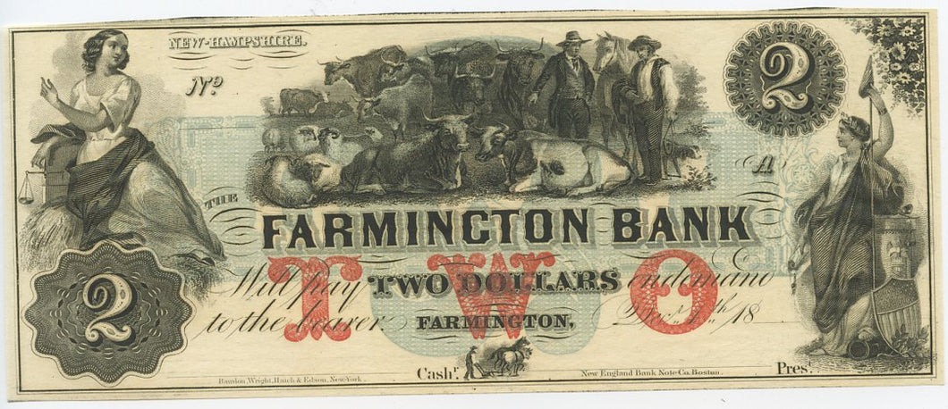 New Hampshire-Famington, The Farmington Bank $2, 18_