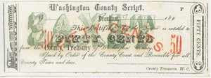 Texas-Brenham, Washington County Script 50 Cents Remainder, 186_