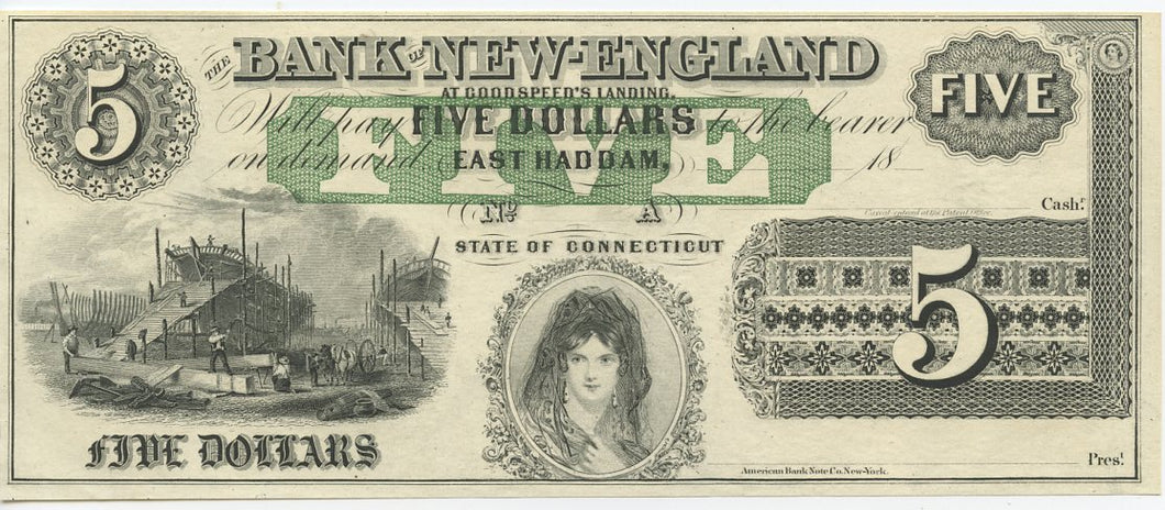 Connecticut-East Haddam, The Bank of New England $5