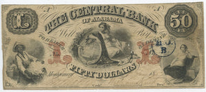 Alabama-Montgomery, The Central Bank of Alabama $50, Jan. 1, 1857
