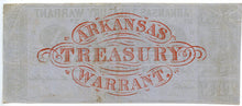 Arkansas, Arkansas Treasury Warrant $10, December 10, 1864