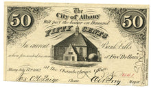 New York-Albany, The City of Albany 50 Cents, July 17, 1862