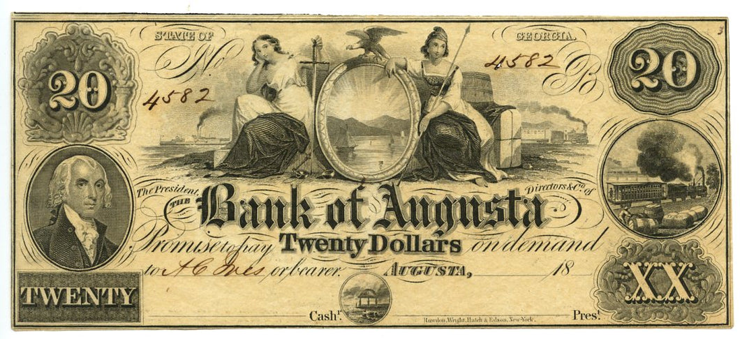 Georgia-Augusta, The Bank of Augusta $20, 18_