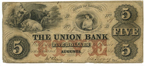Georgia-Augusta, The Union Bank $5, September 7, 1854