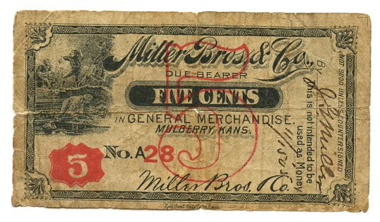 Kansas-Mulberry, Miller Bros. & Co. 5 Cents
