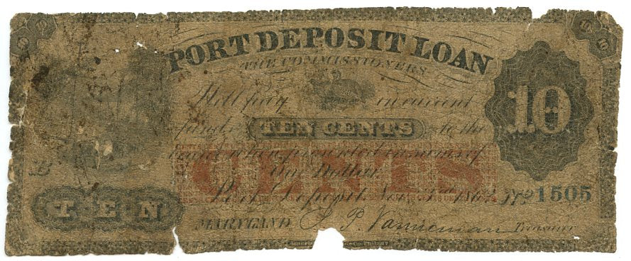 Maryland, Port Deposit Loan 10 Cents, September 1, 1862