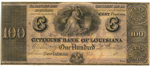 Louisiana-New Orleans, Citizens' Bank of Louisiana $100
