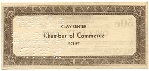 Kansas-Clay Center, Chamber of Commerce Script 50 Cents, March 10, 1933