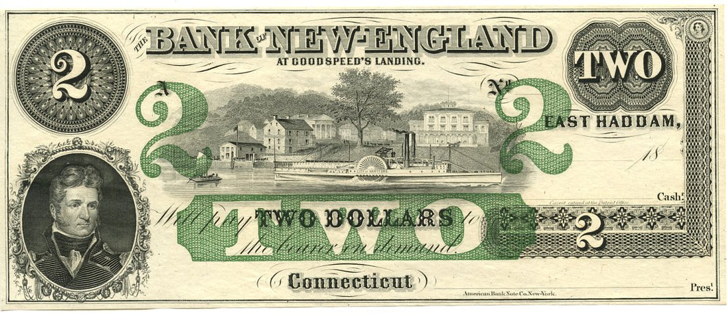 Connecticut-East Haddam, The Bank of New England at Goodspeed's Landing $2, 18_