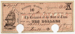 Texas-Austin, Treasury Warrant $10, June 26, 1862