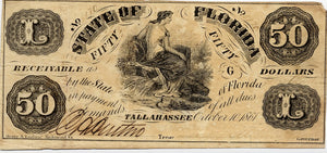Florida-Tallahassee, State of Florida $50, October 10, 1861