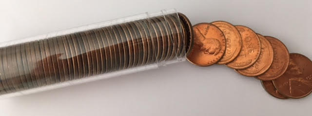 Coin Roll, 1958-D Cent, 50 Each