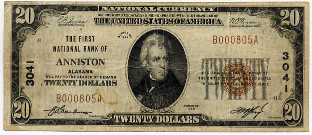 Alabama-Anniston, The First National Bank of Anniston $20, 1929