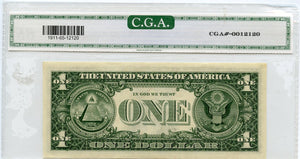 U.S. Federal Reserve Note $1, 1981,  Error - Offset