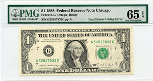 U.S. Federal Reserve Note $1, Chicago, 1988, FR. 1914-G